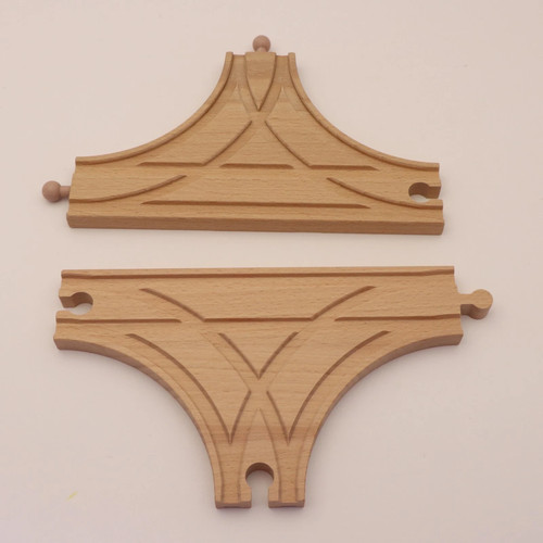 Wooden train track - track, t