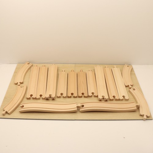 Wooden train track piece - wooden,