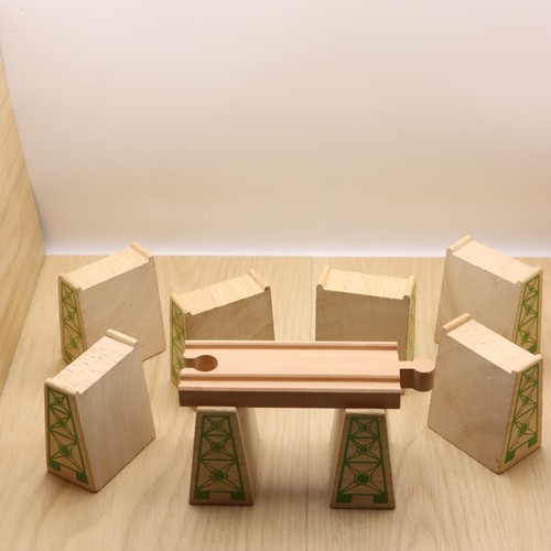 Wooden train track bridge - wooden,