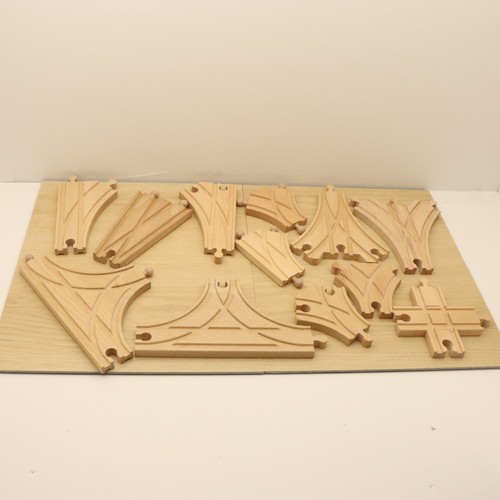 Wooden train track piece - wooden,