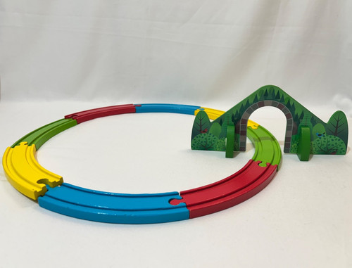 Wooden rainbow coloured train - wooden,