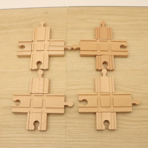 Wooden train track - wooden, crossroads
